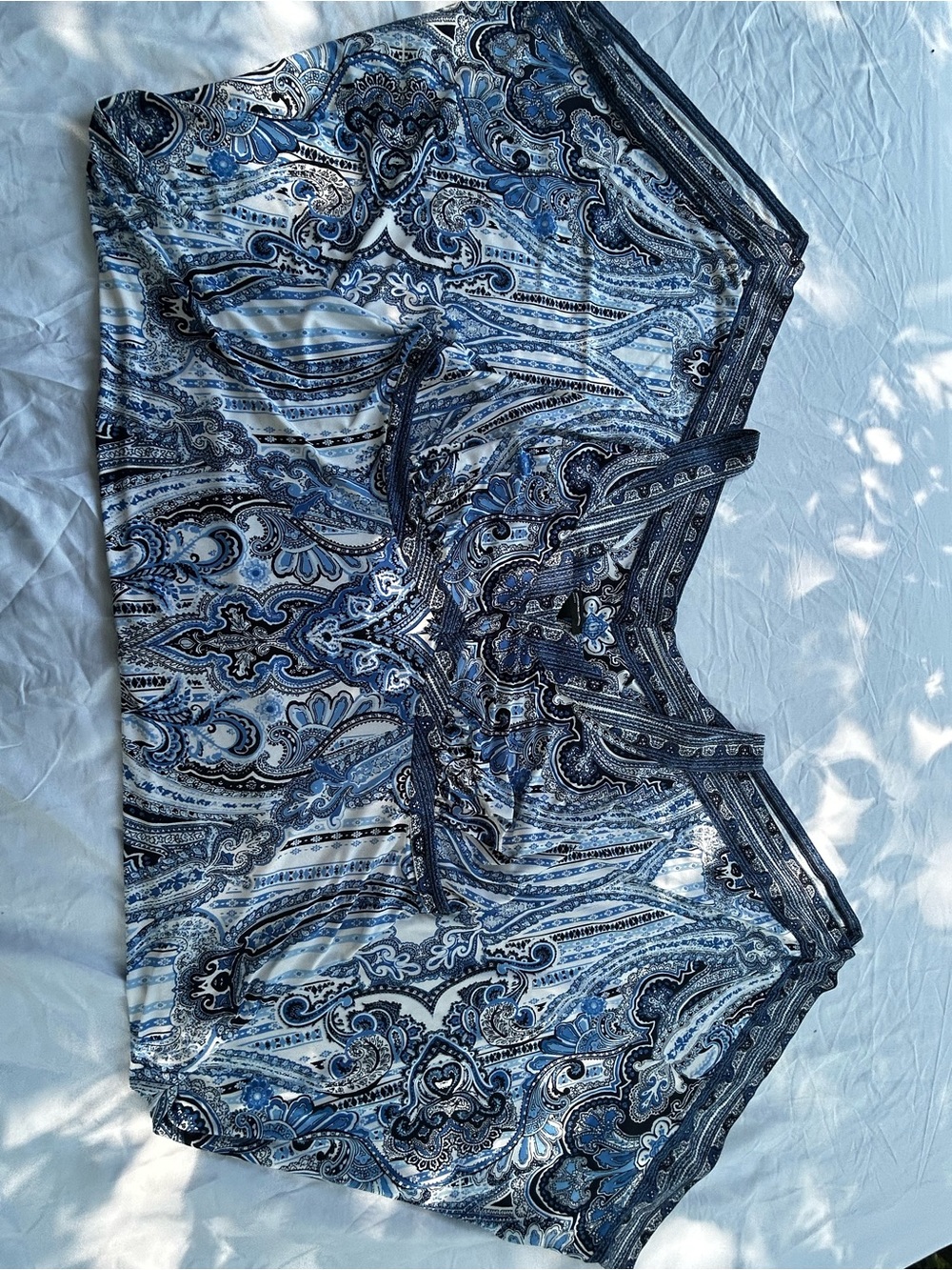 INC International Concepts Blue Paisley V-Neck  handkerchief hem Maxi Dress 1X - Picture 13 of 16